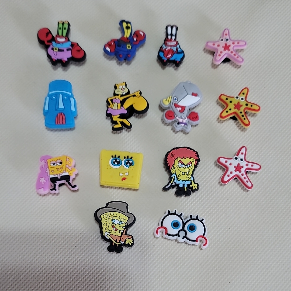 Sponge Bob Character Shoe Croc Charms Set